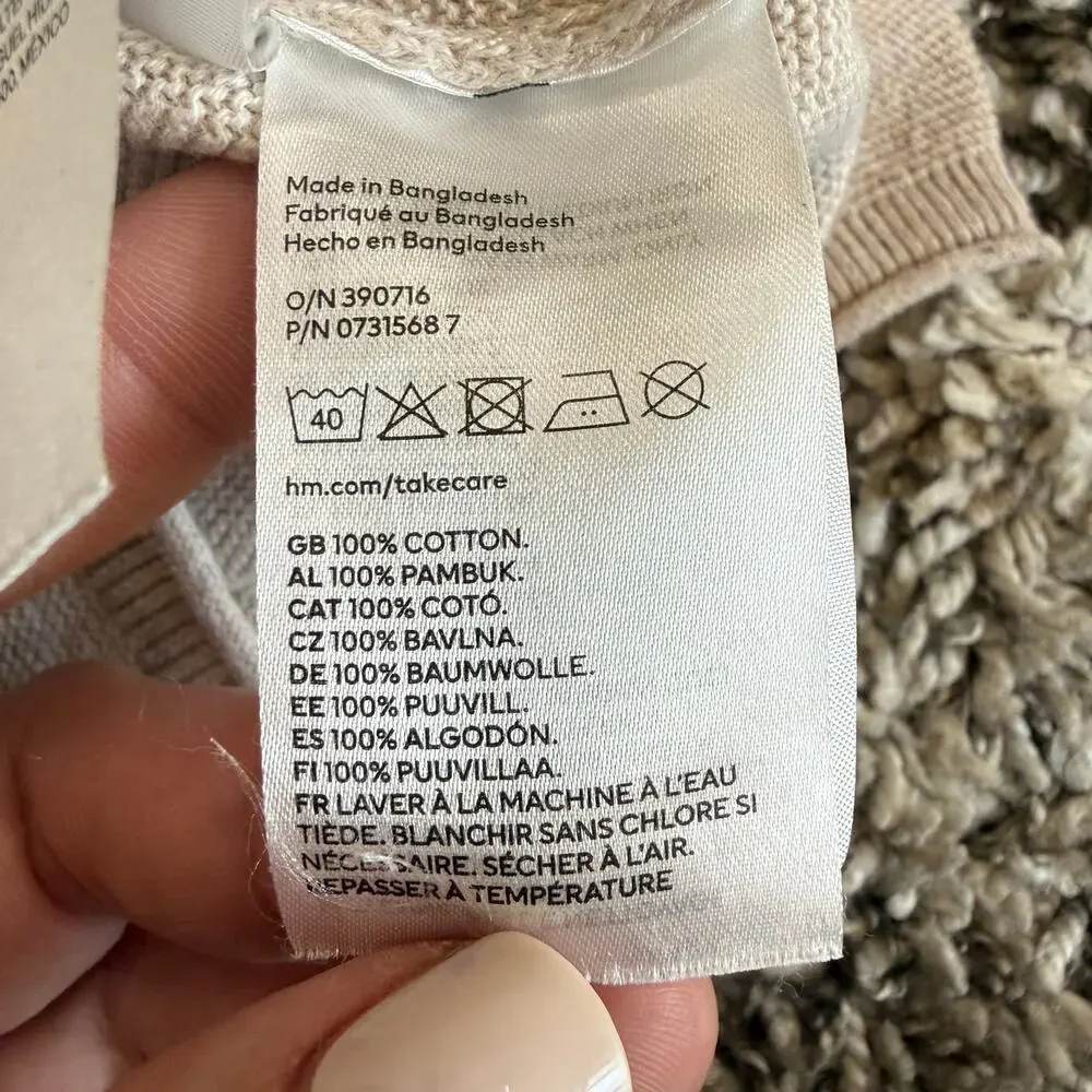 H&M Cotton Sweater Set Outfit 9 months 6-9 Oatmeal Beige Baby Boy Gender Neutral